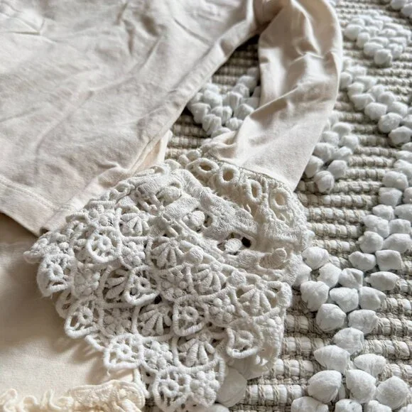 Vintage-Style Mustard Pie Cream Lace Ruffle Matching Set - Picture 3 of 8